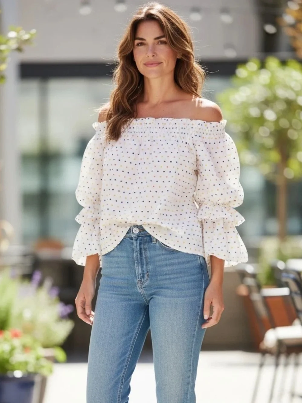 Caroline Constas Off the Shoulder Top